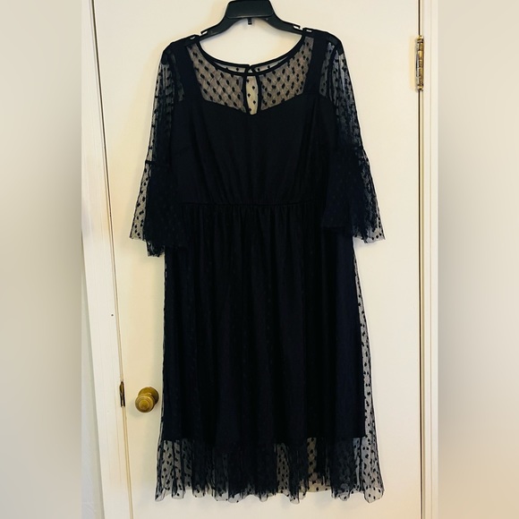 Lane Bryant Dresses & Skirts - Cocktail style Lane Bryant black polka dot dress